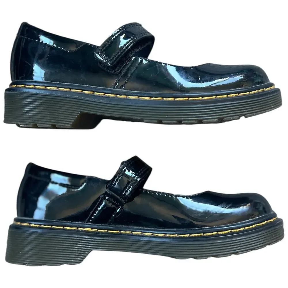 EUC Dr. Martens Maccy Black Patent Leather Mary Jane Girls US Size 13